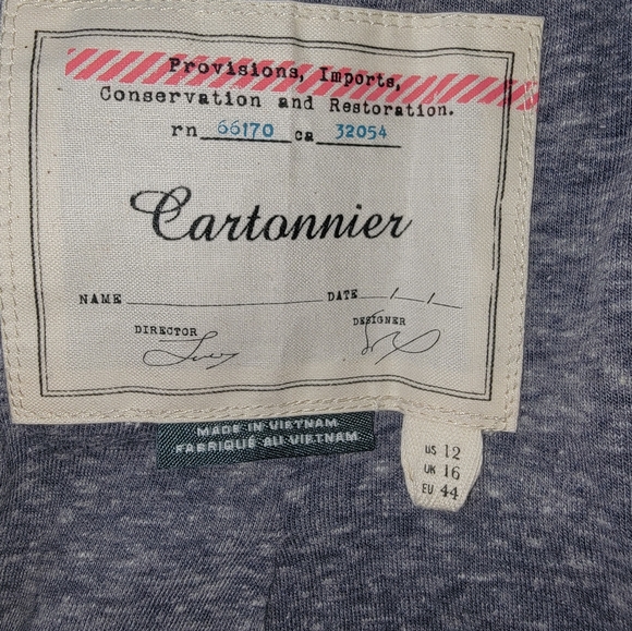 Anthropologie Cartonnier Blazer Size US 12 Blue/White - Picture 6 of 11